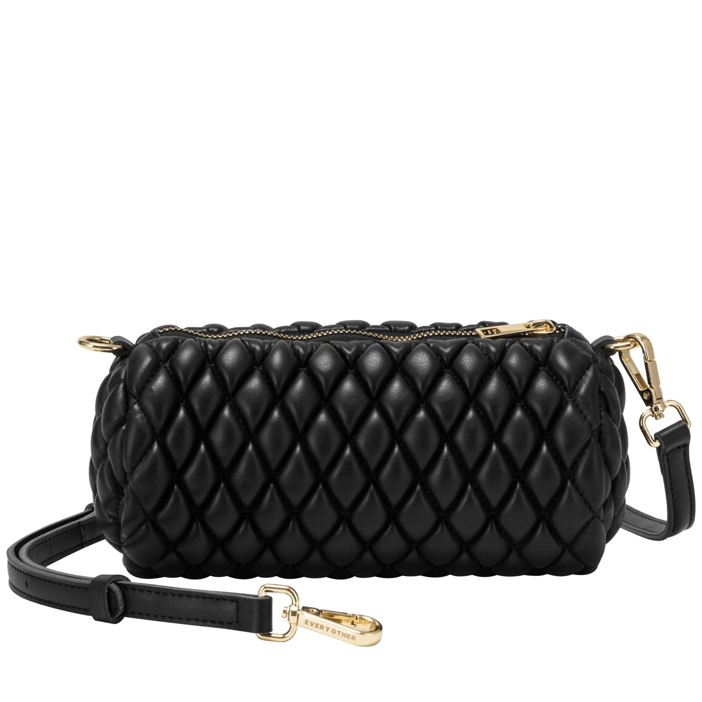 Quilted Barrel Bag - Black