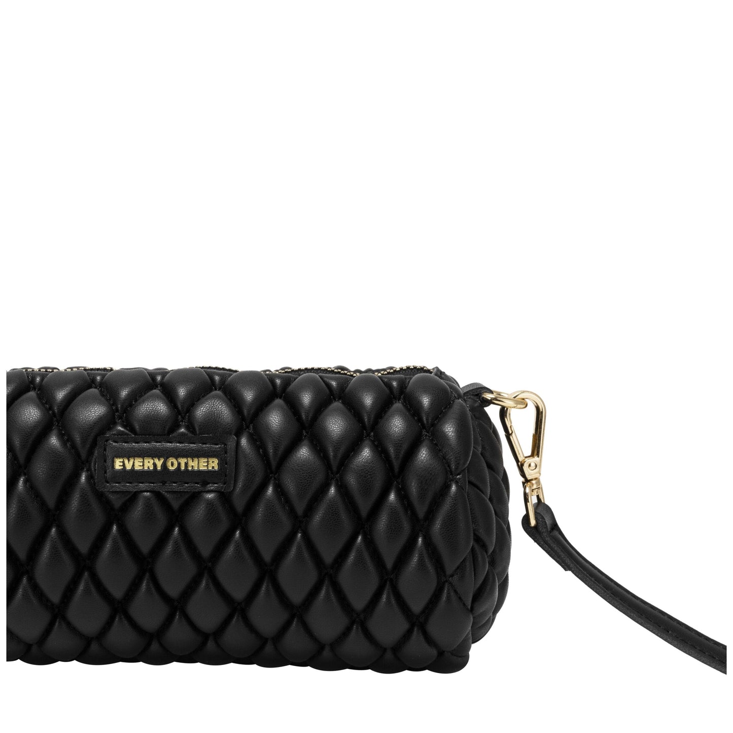 Quilted Barrel Bag - Black