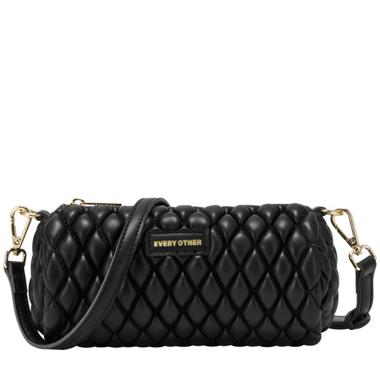 Quilted Barrel Bag - Black