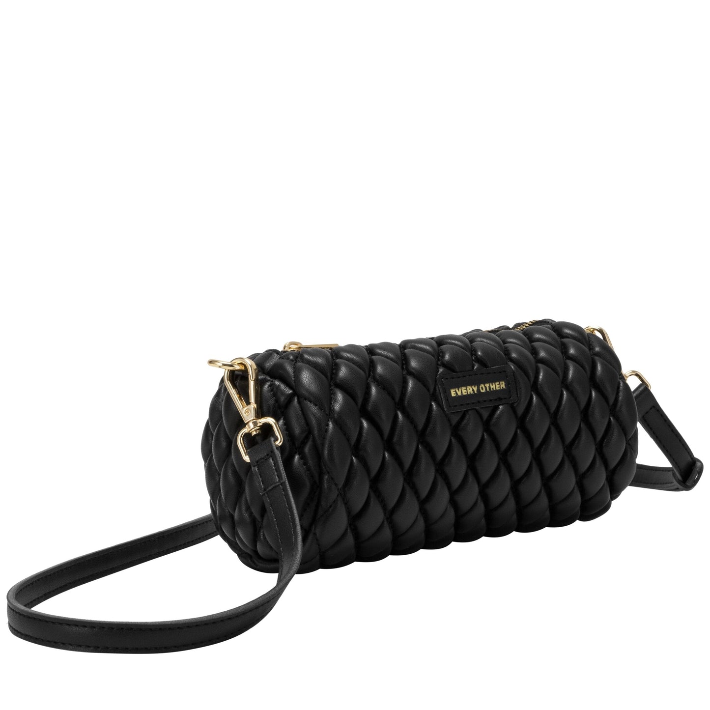 Quilted Barrel Bag - Black