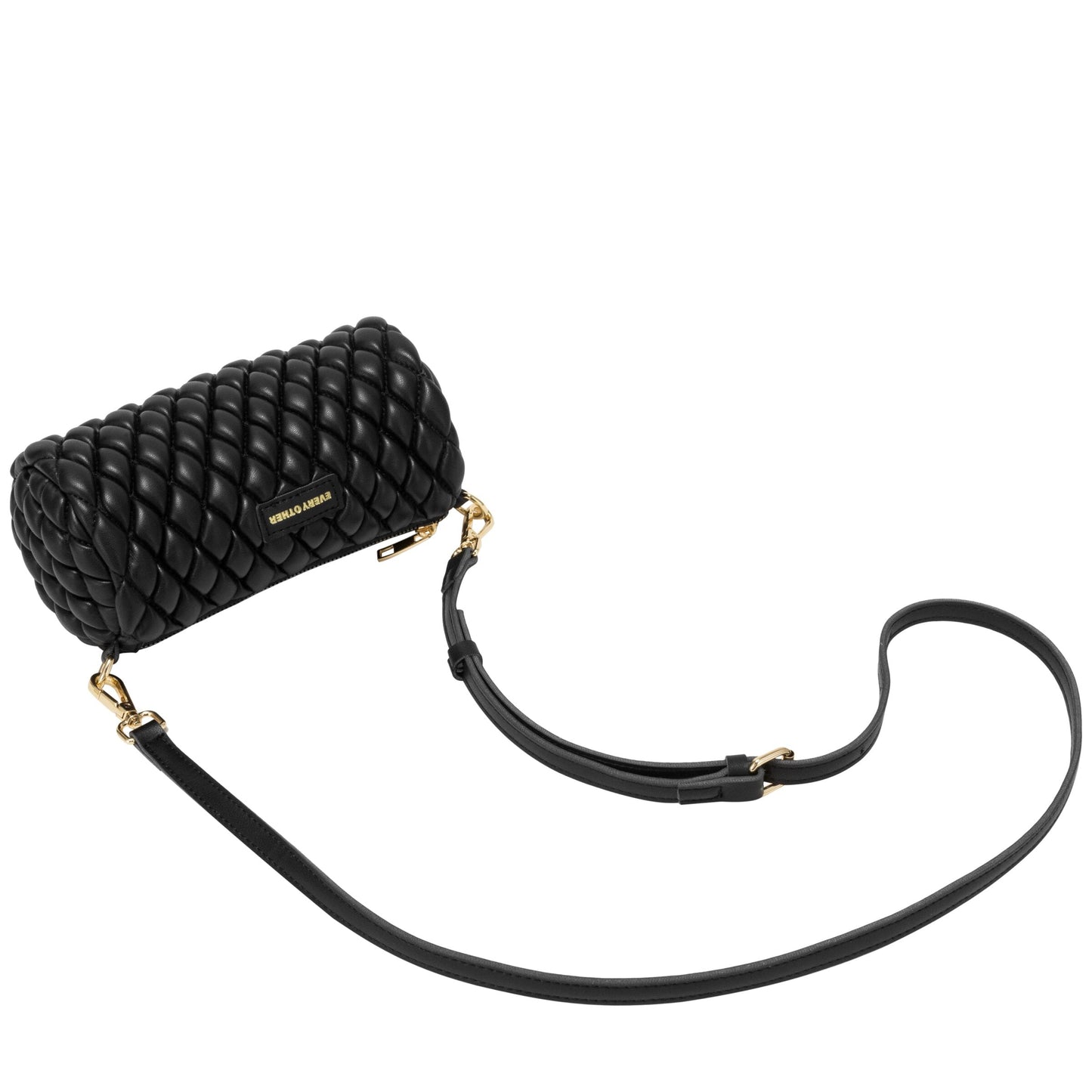 Quilted Barrel Bag - Black