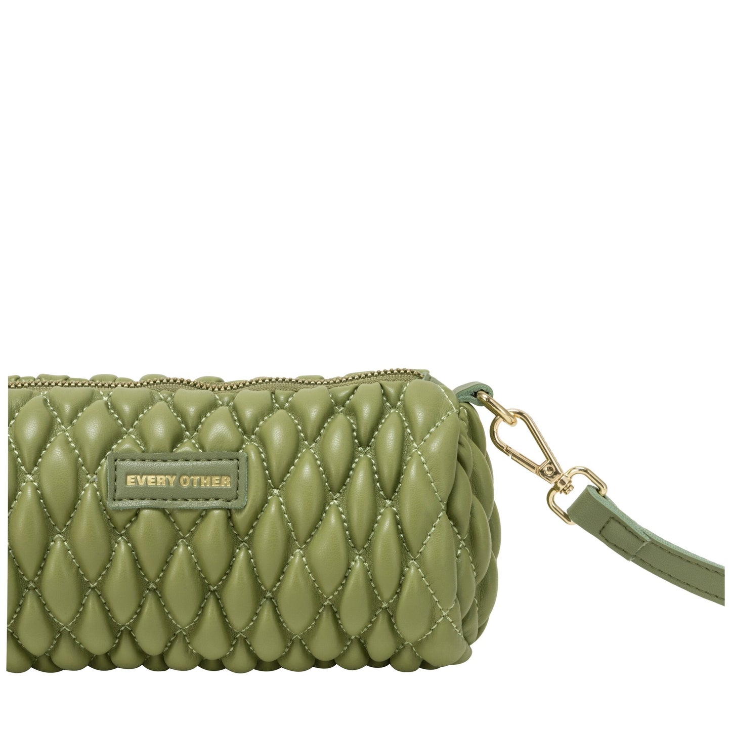 Quilted Barrel Bag - Olive
