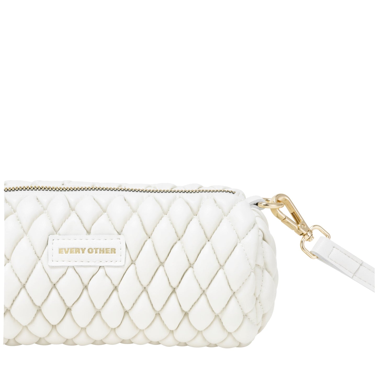 Quilted Barrel Bag - White