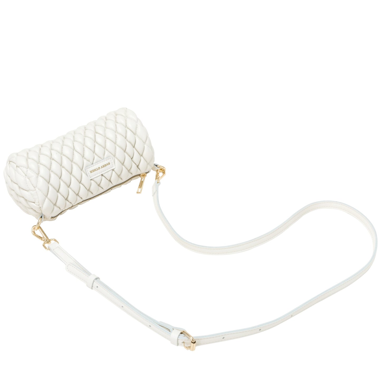 Quilted Barrel Bag - White