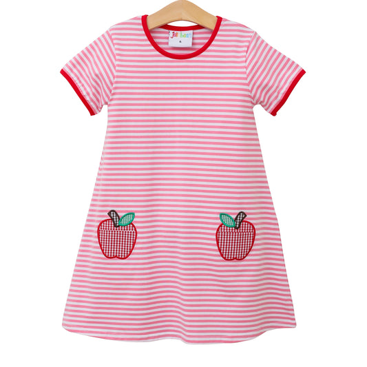 Apple Pocket Applique Dress by Jellybean