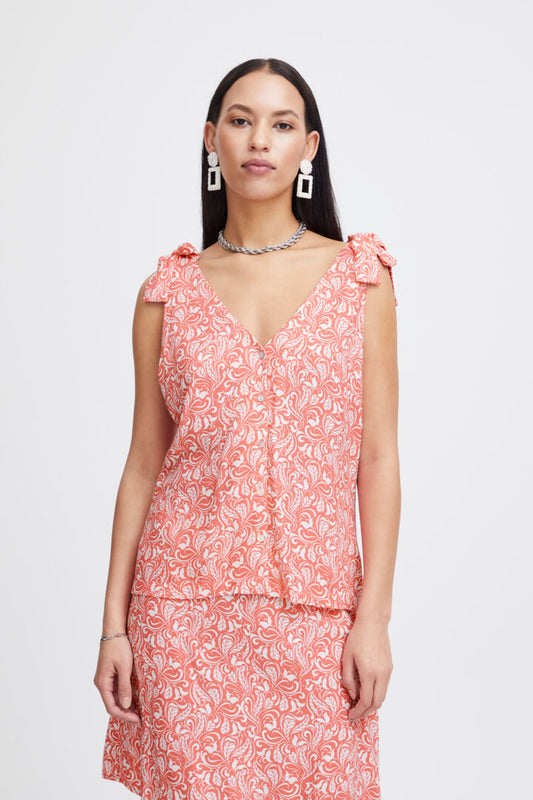Ihnasreen Top Coral