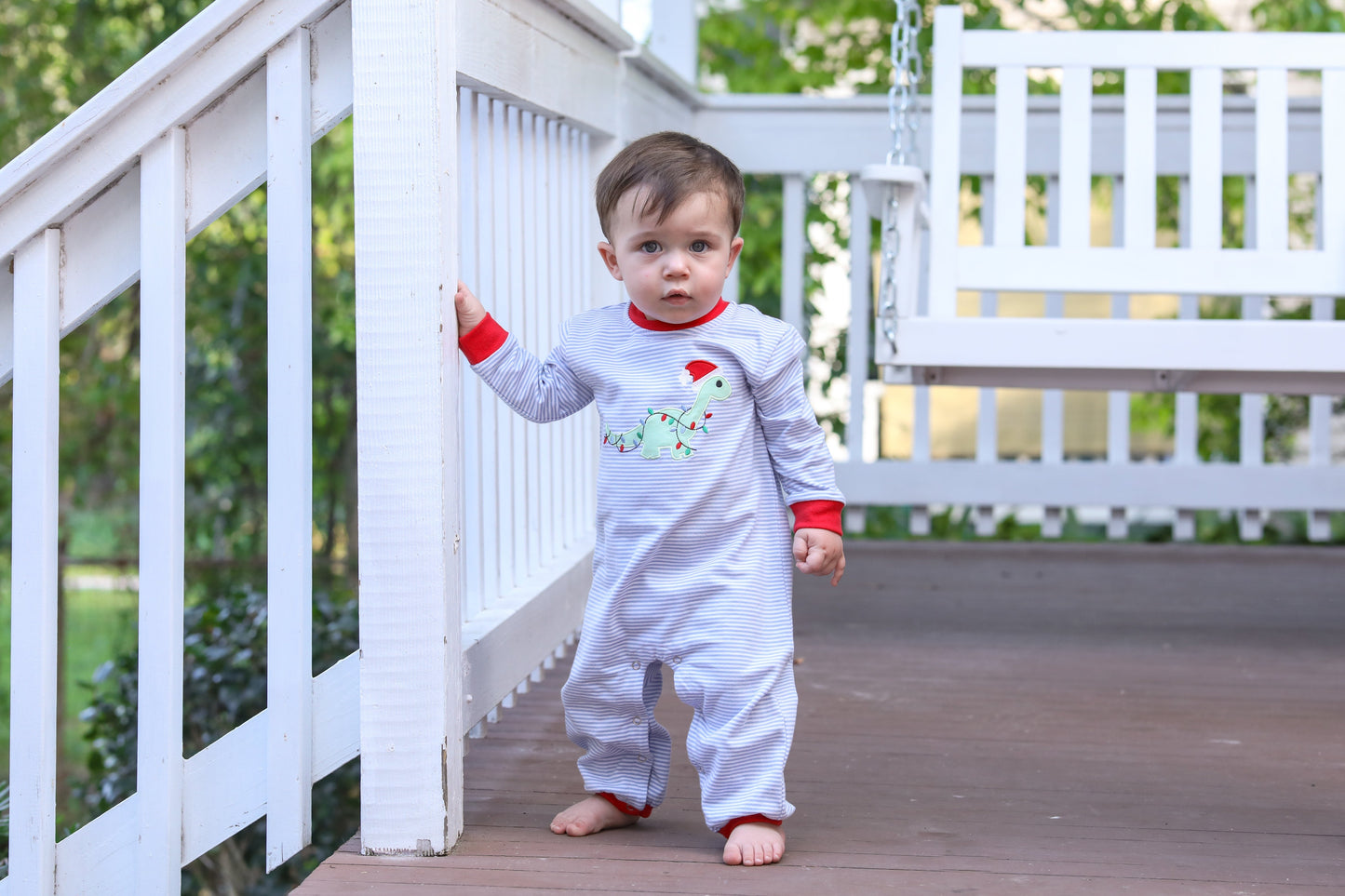 Christmas Dino Romper by Trotter Street Kids