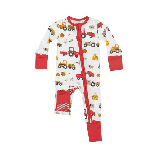 Happy Tractors 2 Way Zipper Romper by Angel Dear