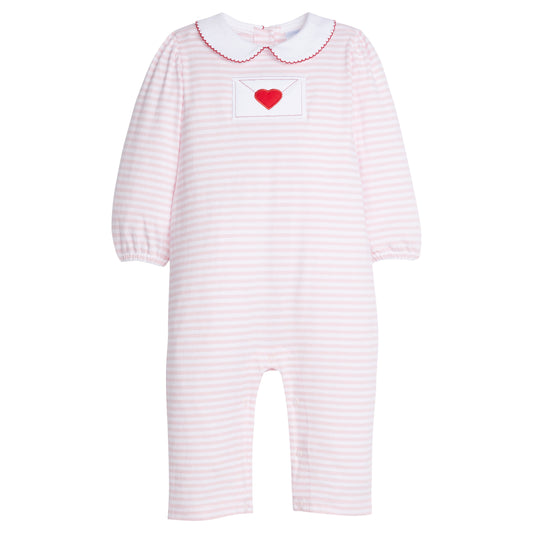 Love Letter Peter Pan Appliqué Romper by Little English