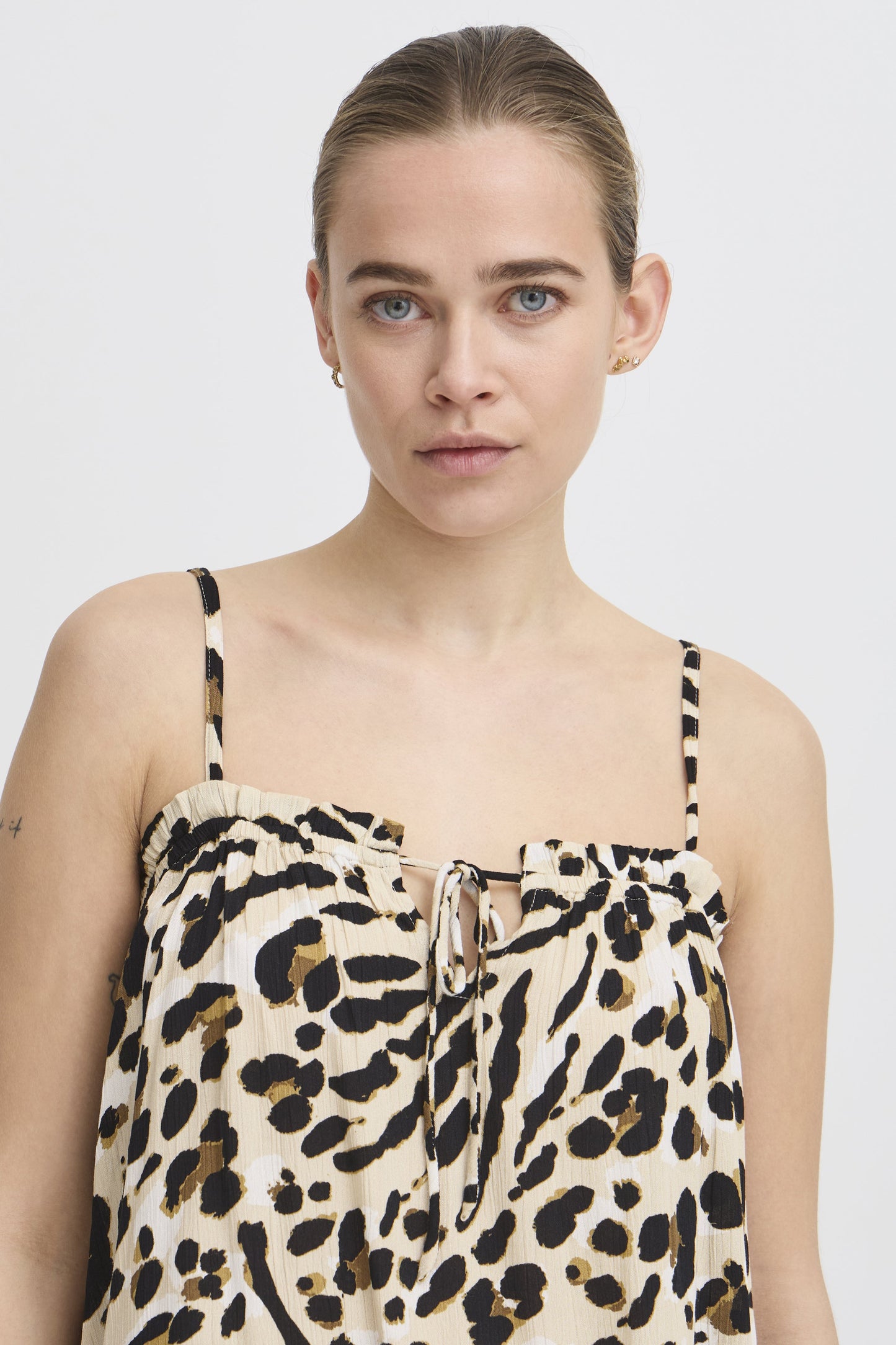 Ihmarrakech Top - Brown Leopard Strappy