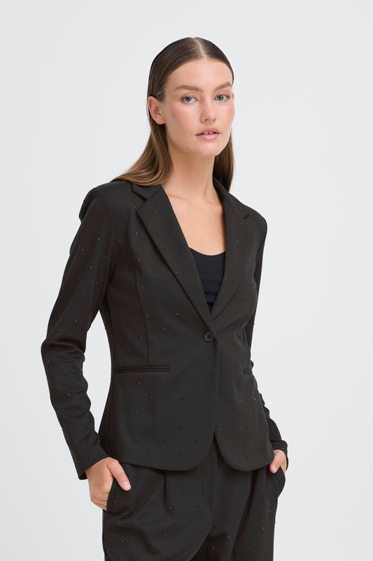 Ihkate Rhinestone Blazer - Black Sparkle Jacket