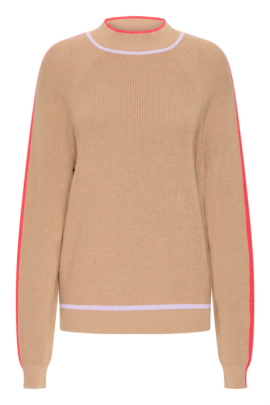 Ihboston Knit - Beige with Multi Edging