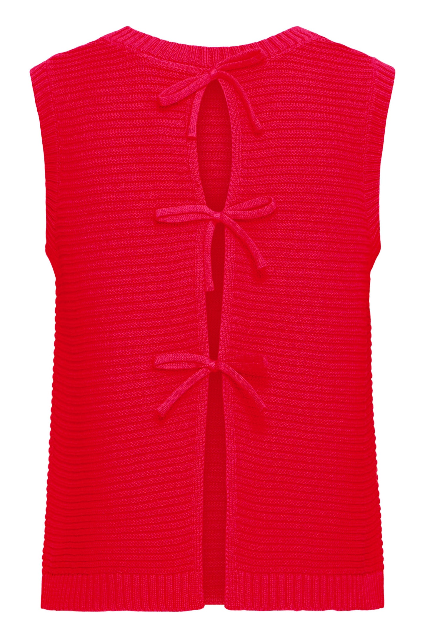 Ihdotties Waistcoat - Knitted Tie Back Red