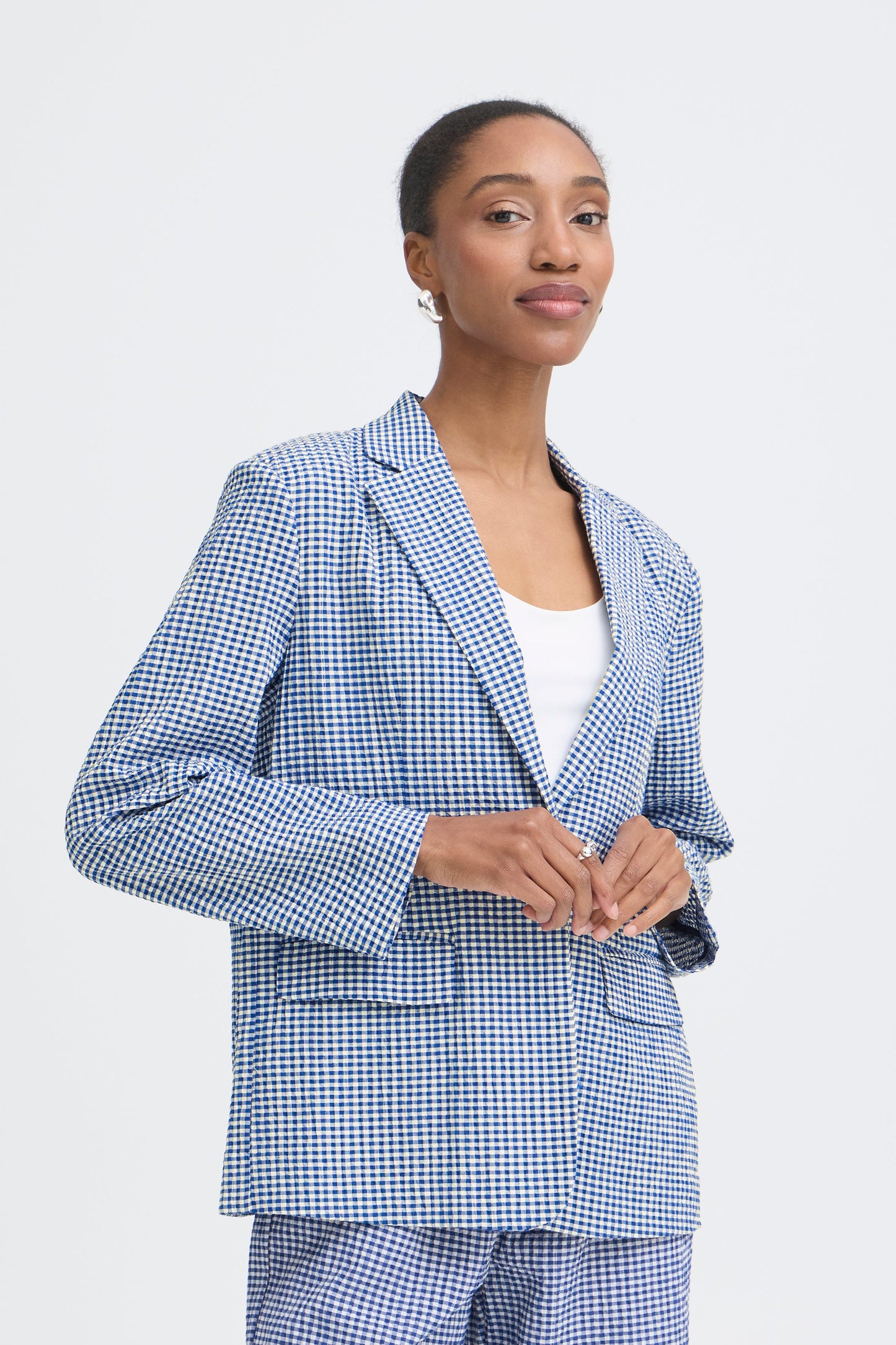 Ihjilma Blazer - Blue Gingham
