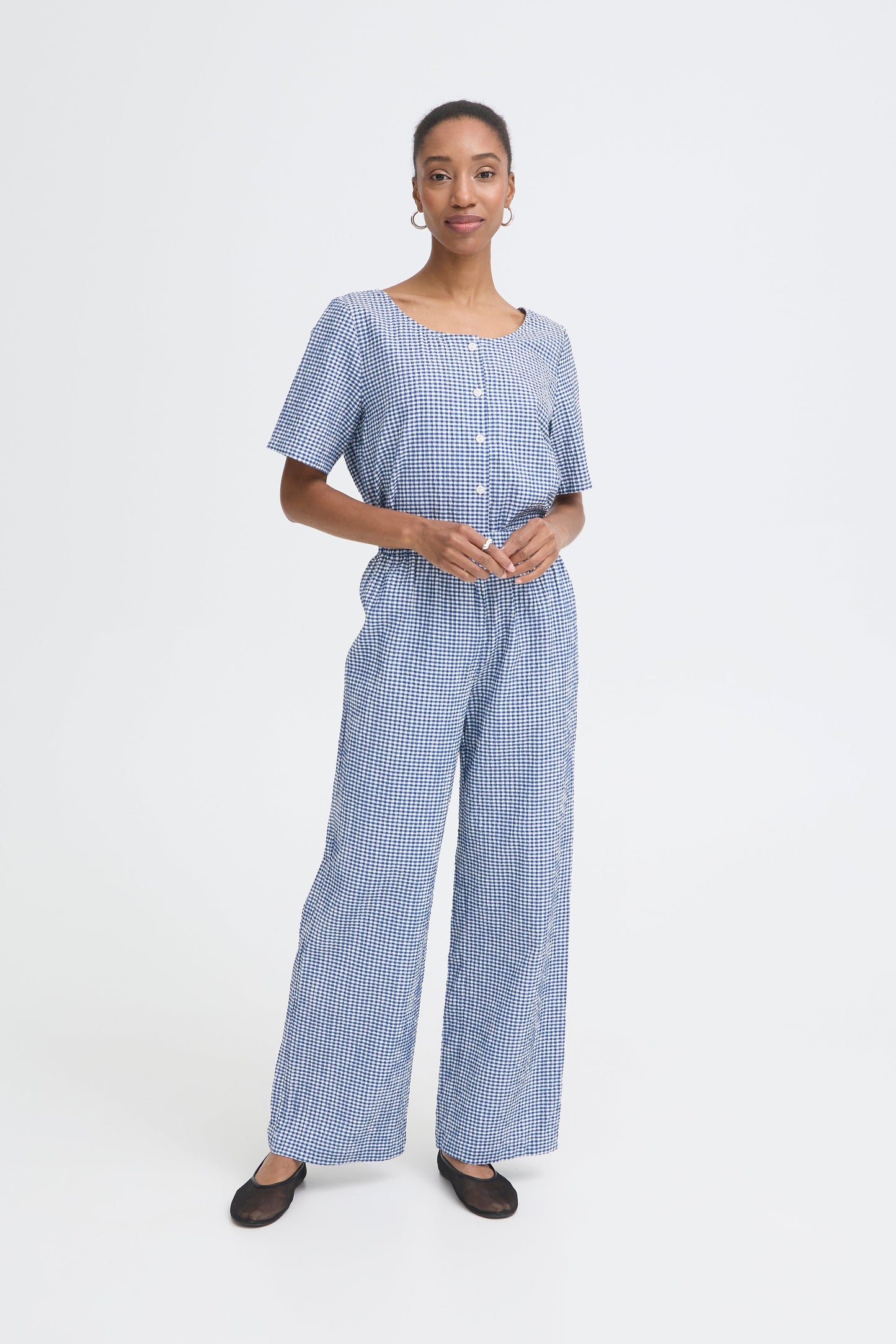 Ihjilma Trousers - Navy Gingham