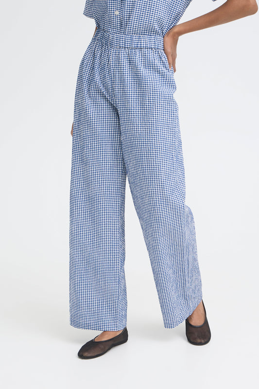 Ihjilma Trousers - Navy Gingham