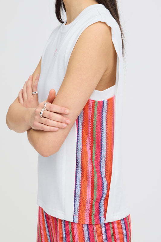 Ihlibella Top - White with Rainbow Sides