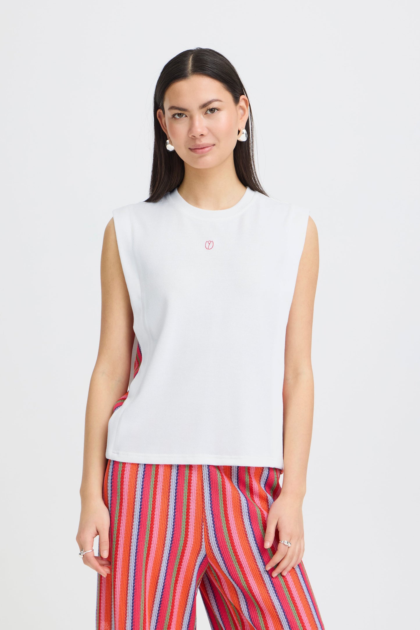 Ihlibella Top - White with Rainbow Sides