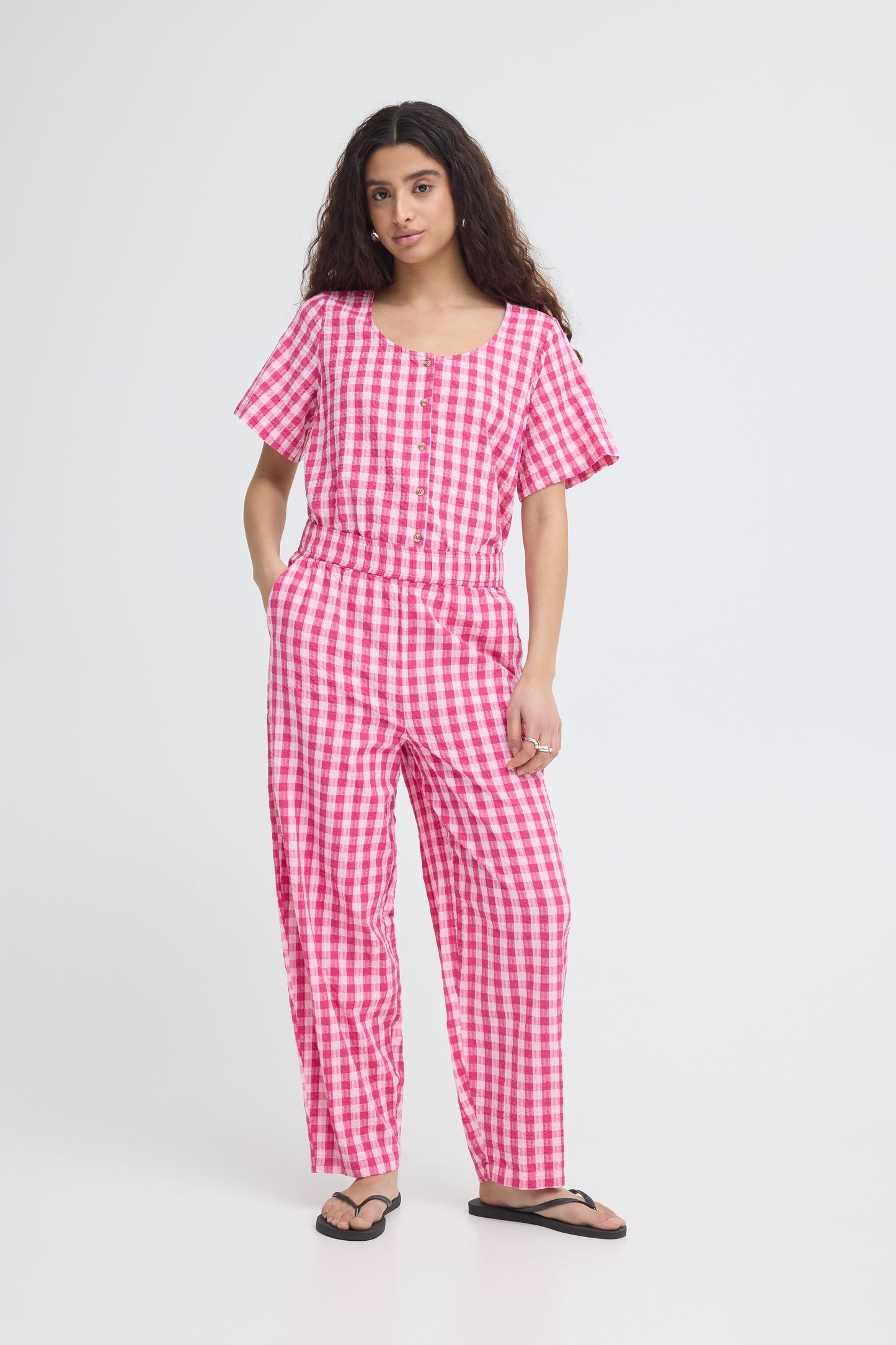 Ihfelicia Trousers - Very Berry Gingham