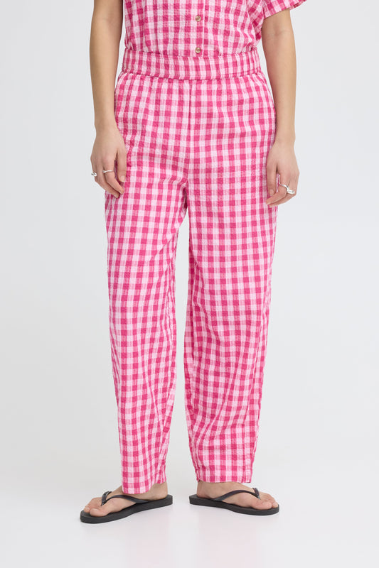 Ihfelicia Trousers - Very Berry Gingham