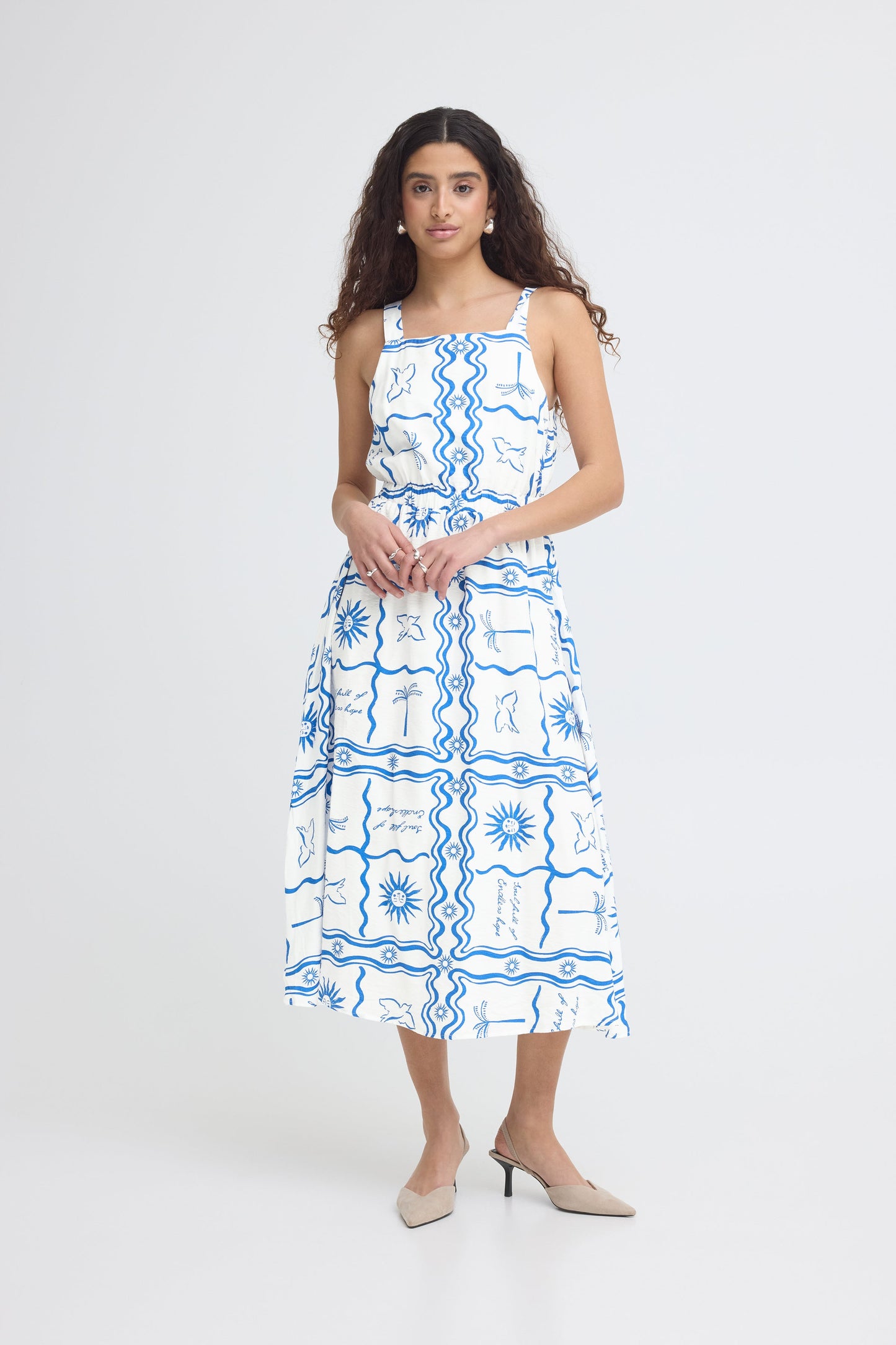 Ihfirisa Dress - Blue Tile Print