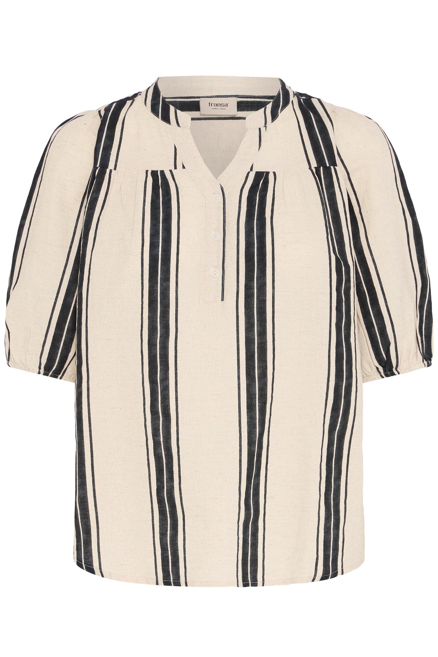 Frmaddie Blouse - Cream Black Wide Stripe