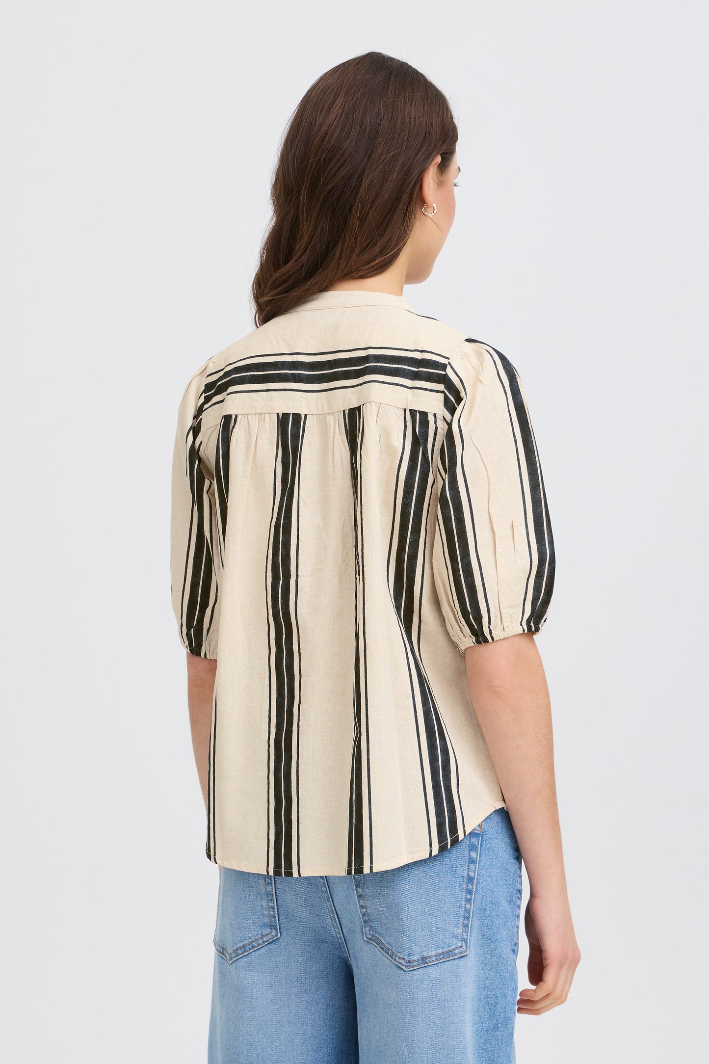 Frmaddie Blouse - Cream Black Wide Stripe