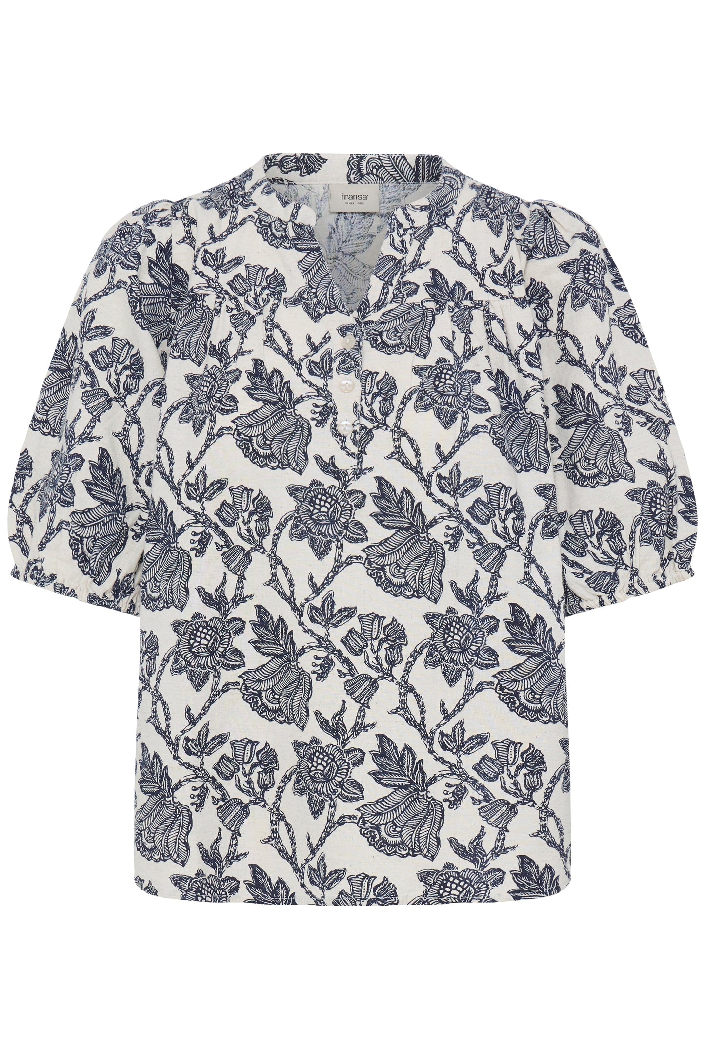 Frmaddie Blouse - Cream Navy Bloom