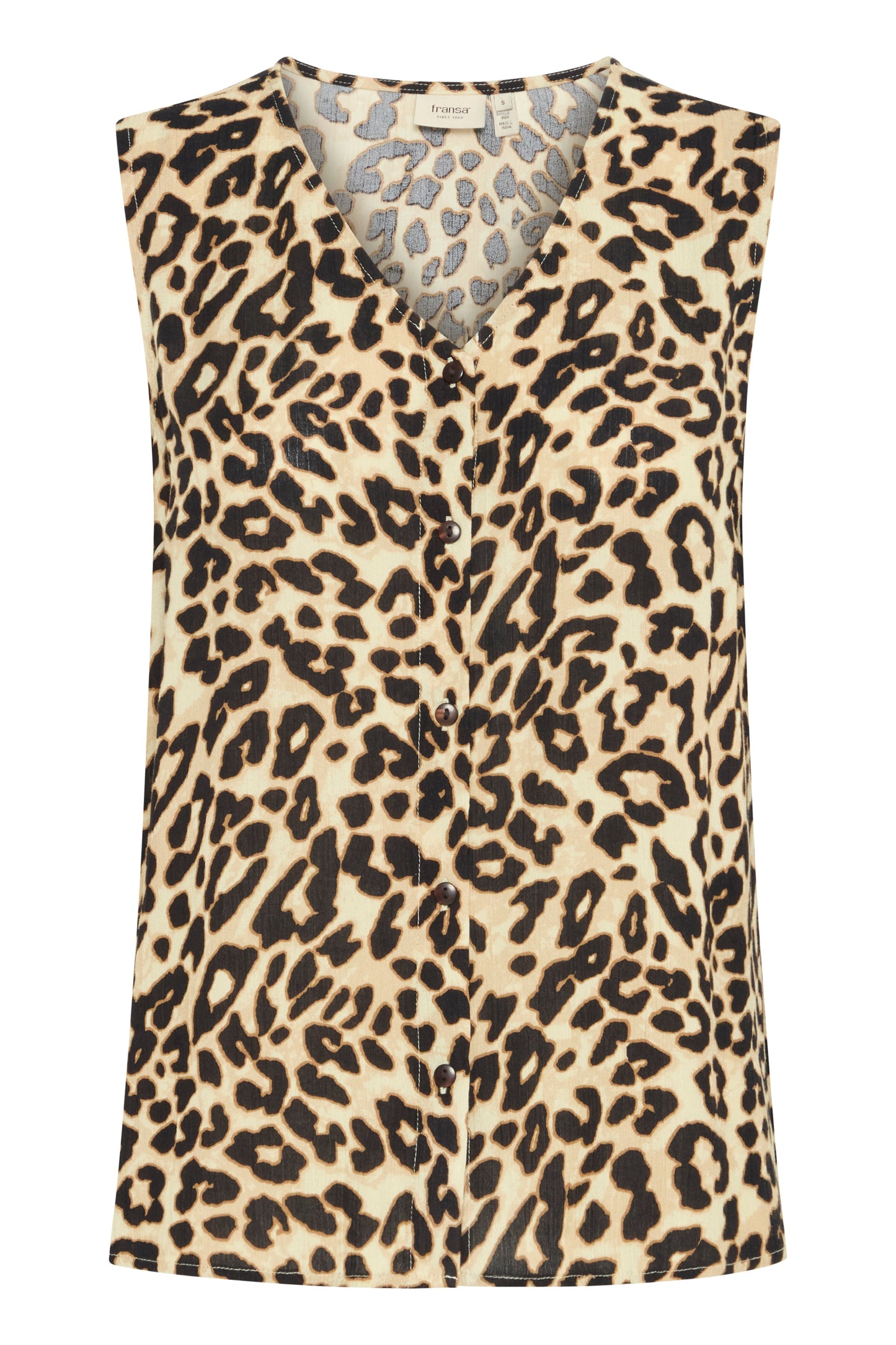 Frease Top - Brown Leopard Sleeveless