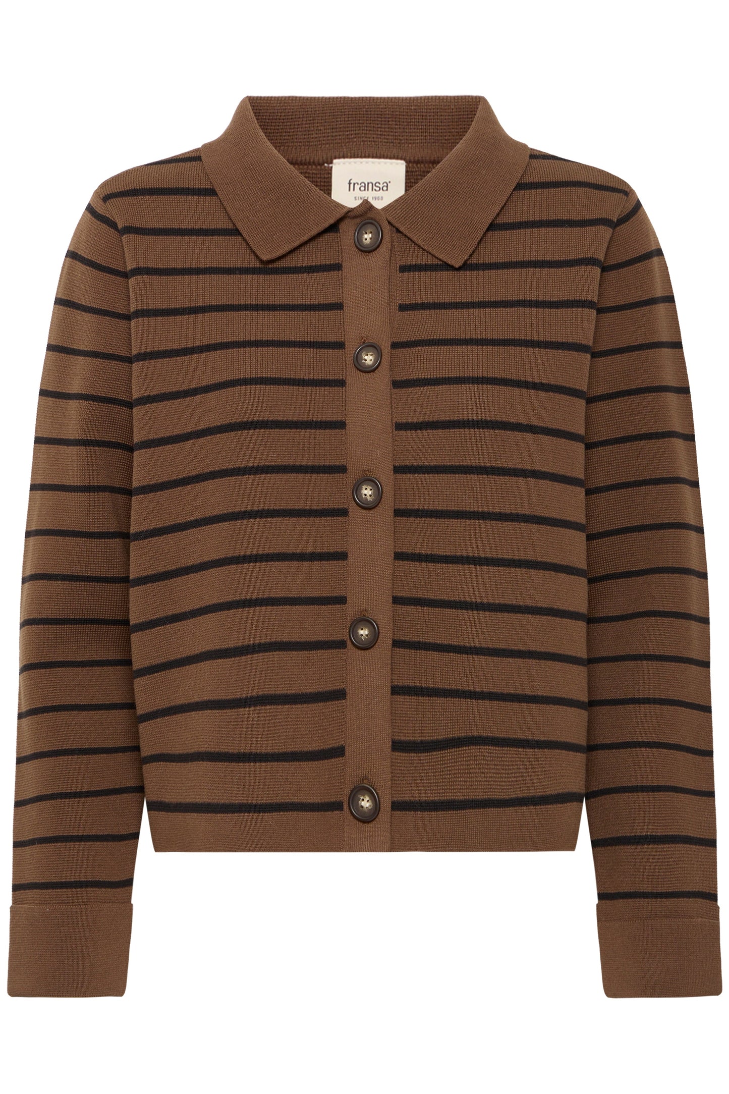 Frita Cardigan - Black Brown Stripe