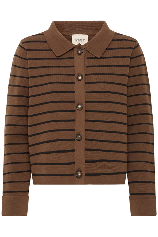 Frita Cardigan - Black Brown Stripe