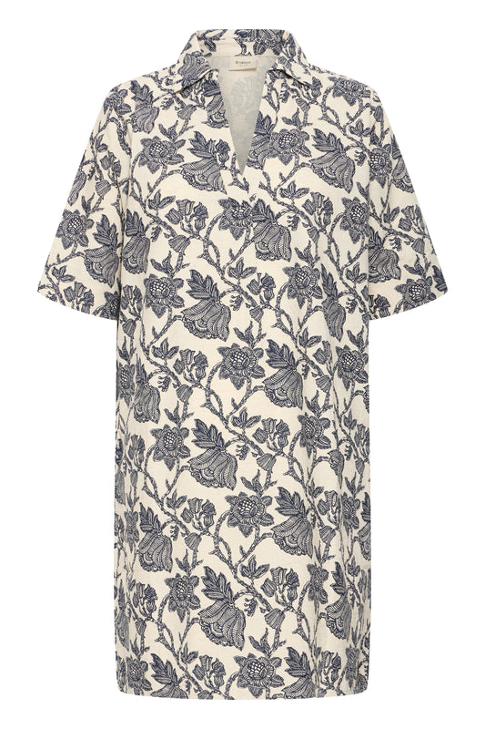 Frmaddie Dress - Cream Navy Bloom