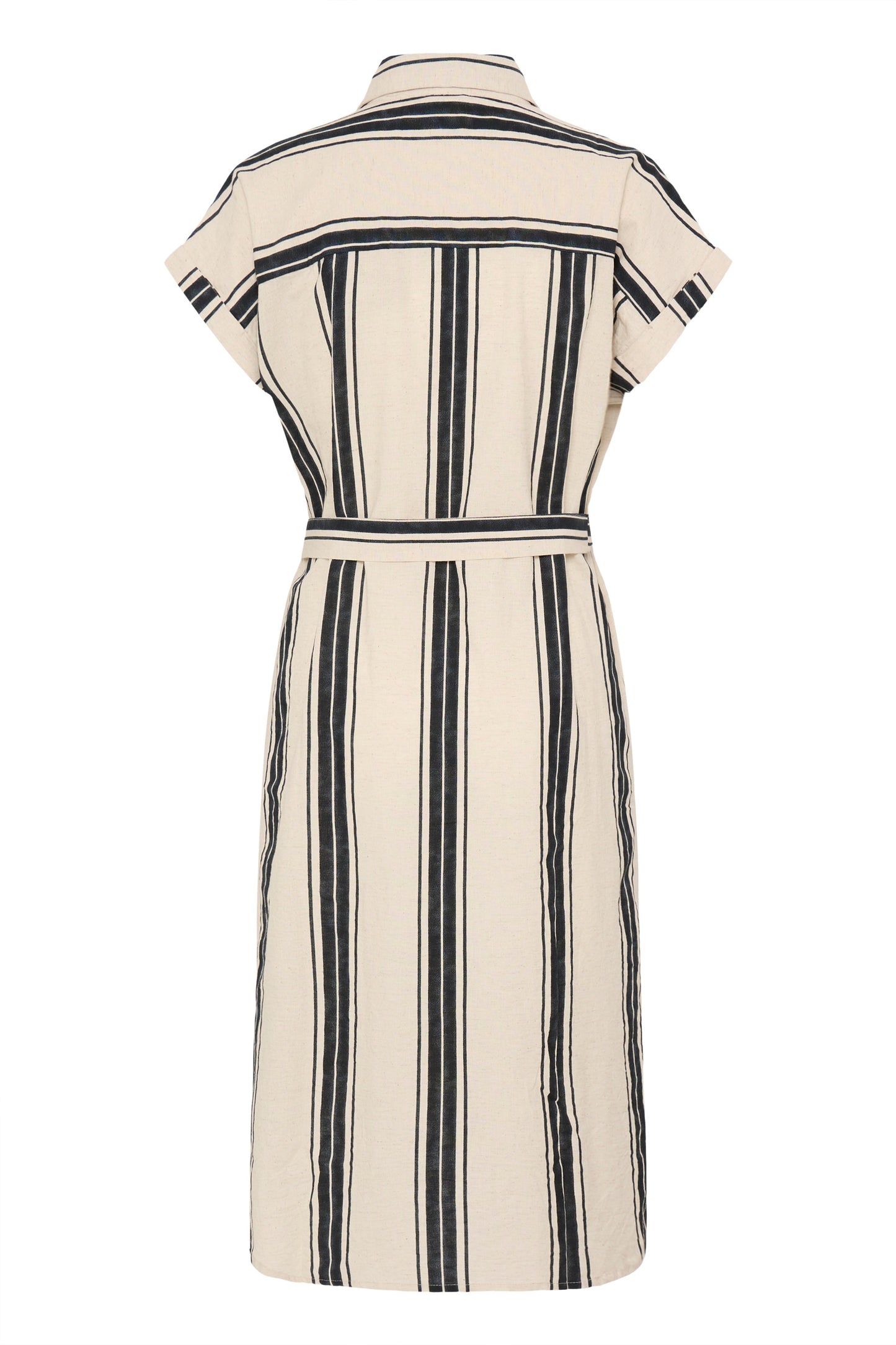 Frmaddie Dress - Cream Black Wide Stripe