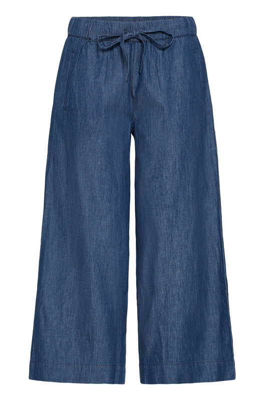 Frlarissa Trousers - Mid Blue Denim Wide Leg Trousers