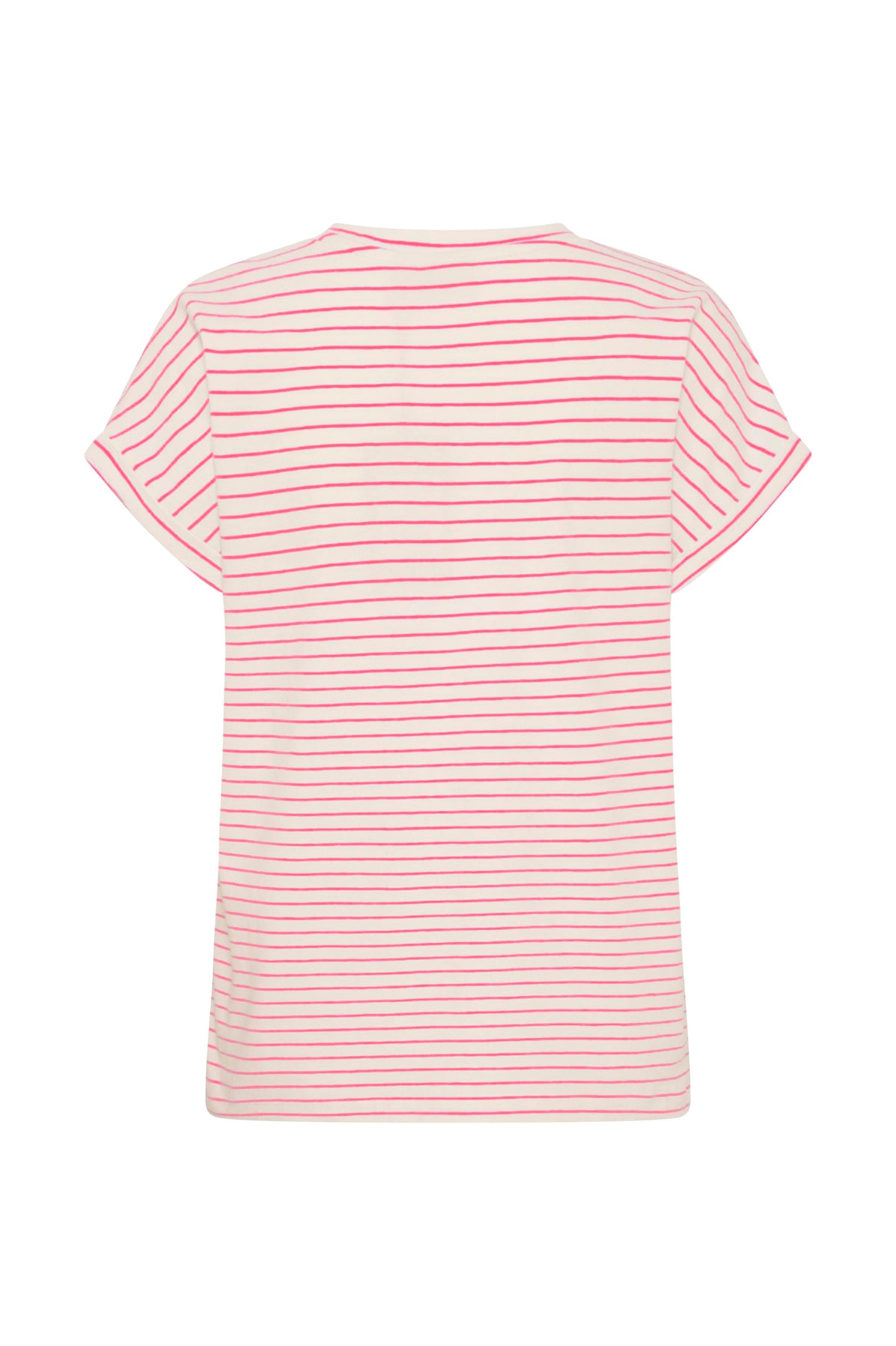 Frfeba T-Shirt - Cream and Raspberry Stripe