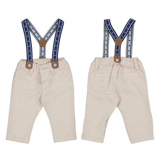 Khaki Trousers with Suspenders by Mayoral