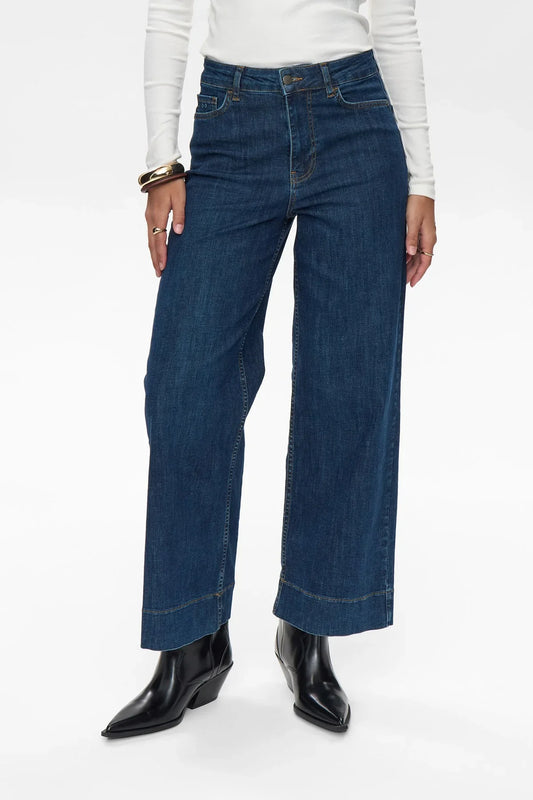 NUPARIS CROPPED JEANS - DARK BLUE - Dark Blue Denim