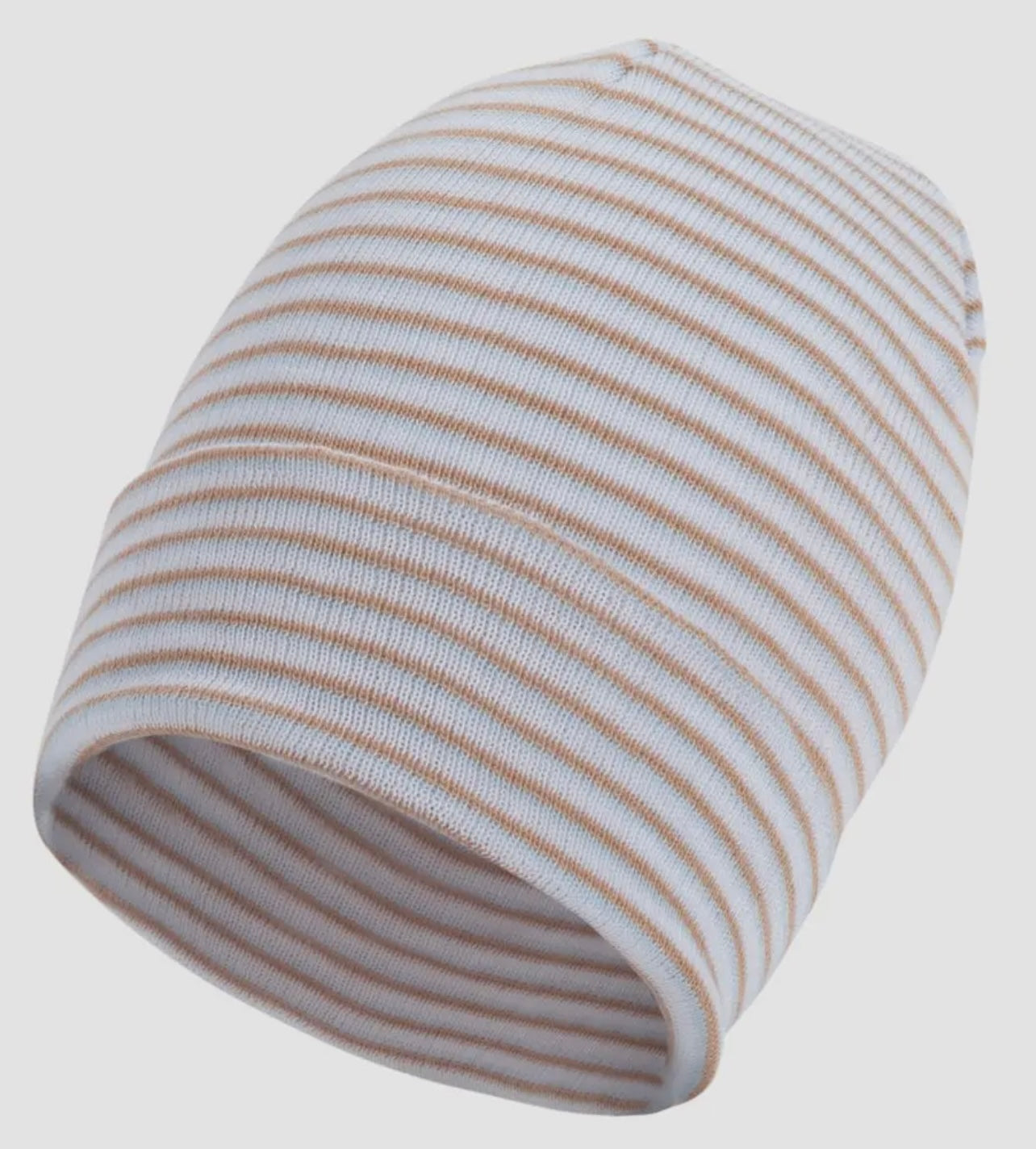 Blue, Tan & White Stripe Newborn Hospital Hat
