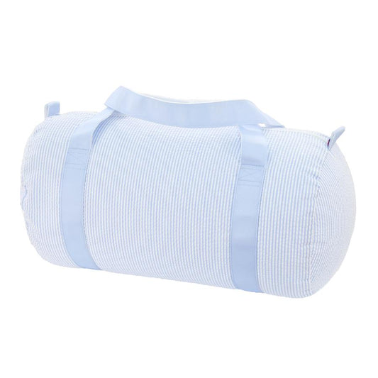 Baby Blue Seersucker Baby Duffel Bag (with optional monogram)
