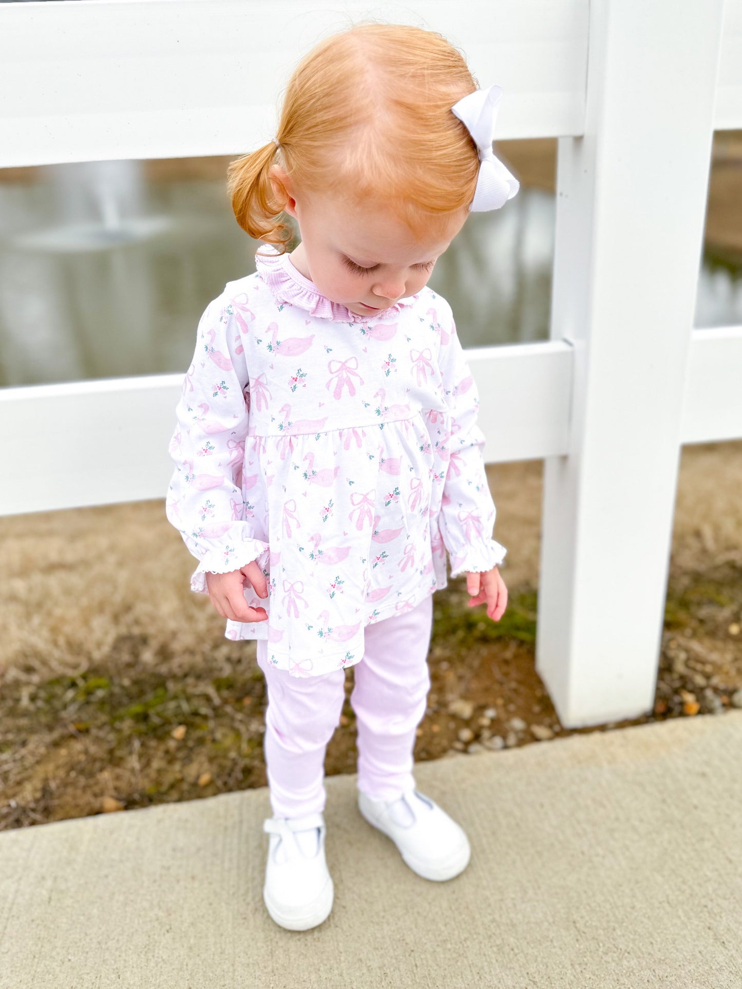 James and Lottie Sally Knit Legging Set Swan