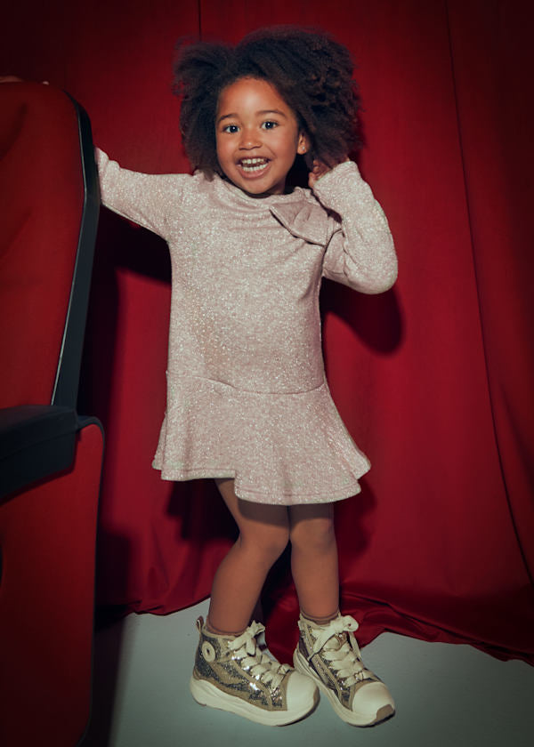 Champagne Knit Dress for Girls by Mayoral