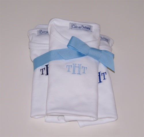 Set of 3 Bodysuits with Monogram