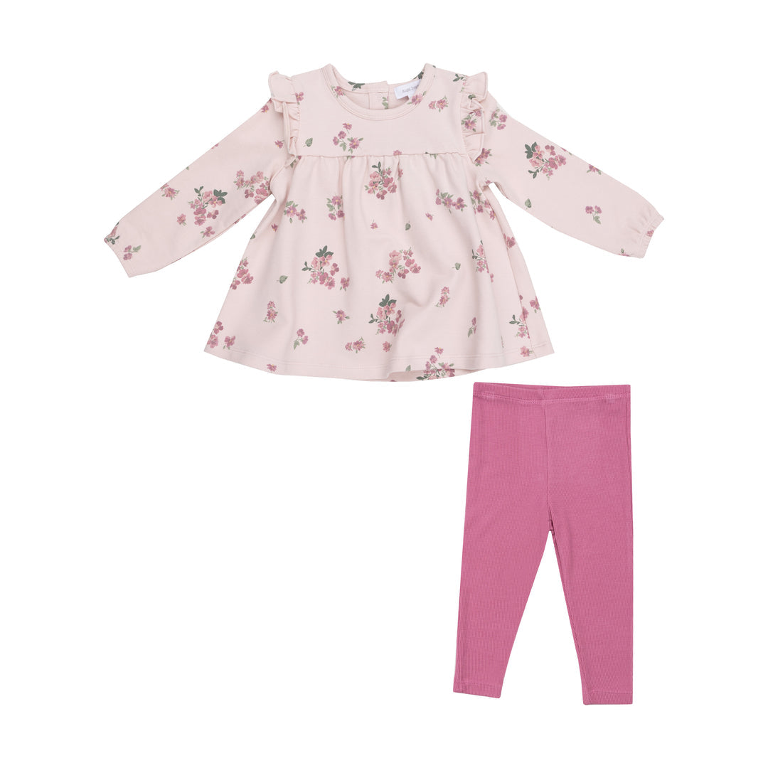 French Terry Woodsorrel Ruffle Top Tunic and Rib Legging by Angel Dear