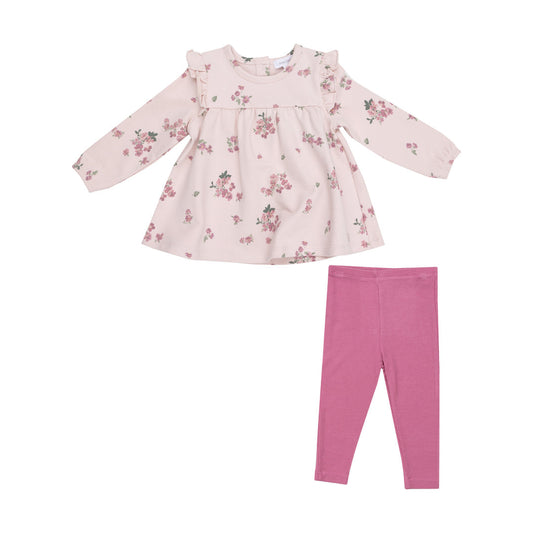 French Terry Woodsorrel Ruffle Top Tunic and Rib Legging by Angel Dear