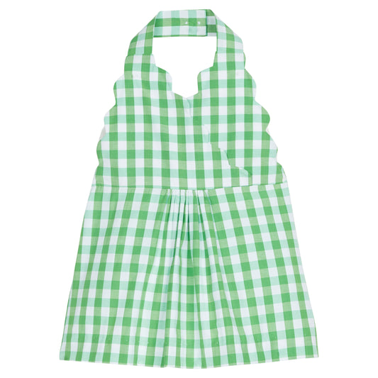 Scallop Halter Top Green Hills Check by Little English