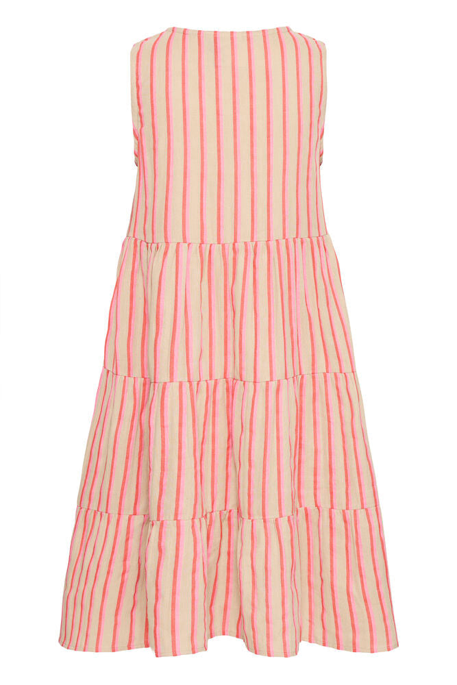 Iafoxa Sleeveless Dress - Azalea Pink Stripe