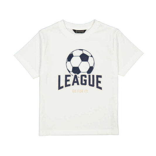 White Soccer League Tee by Mayoral