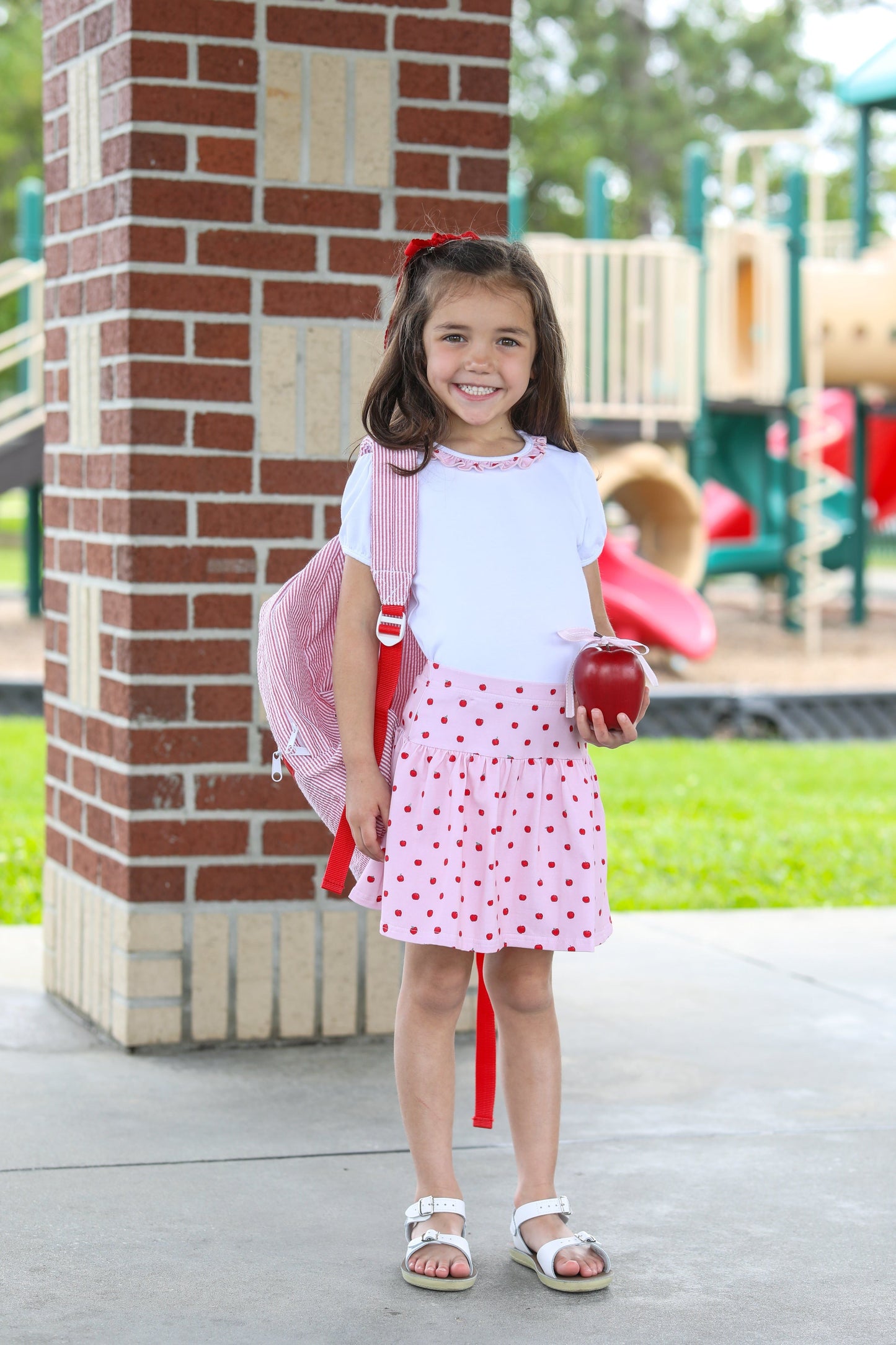Apple Print Skort Set by Trotter Street Kids