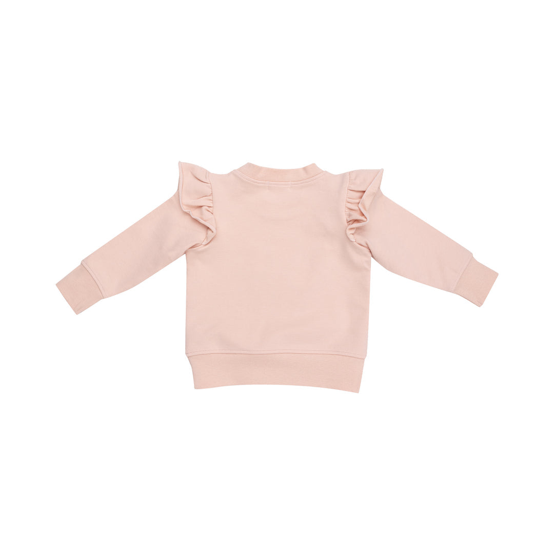 French Terry Checkerboard Pink - Ruffle Patch Sweatshirt+ Jogger by Angel Dear