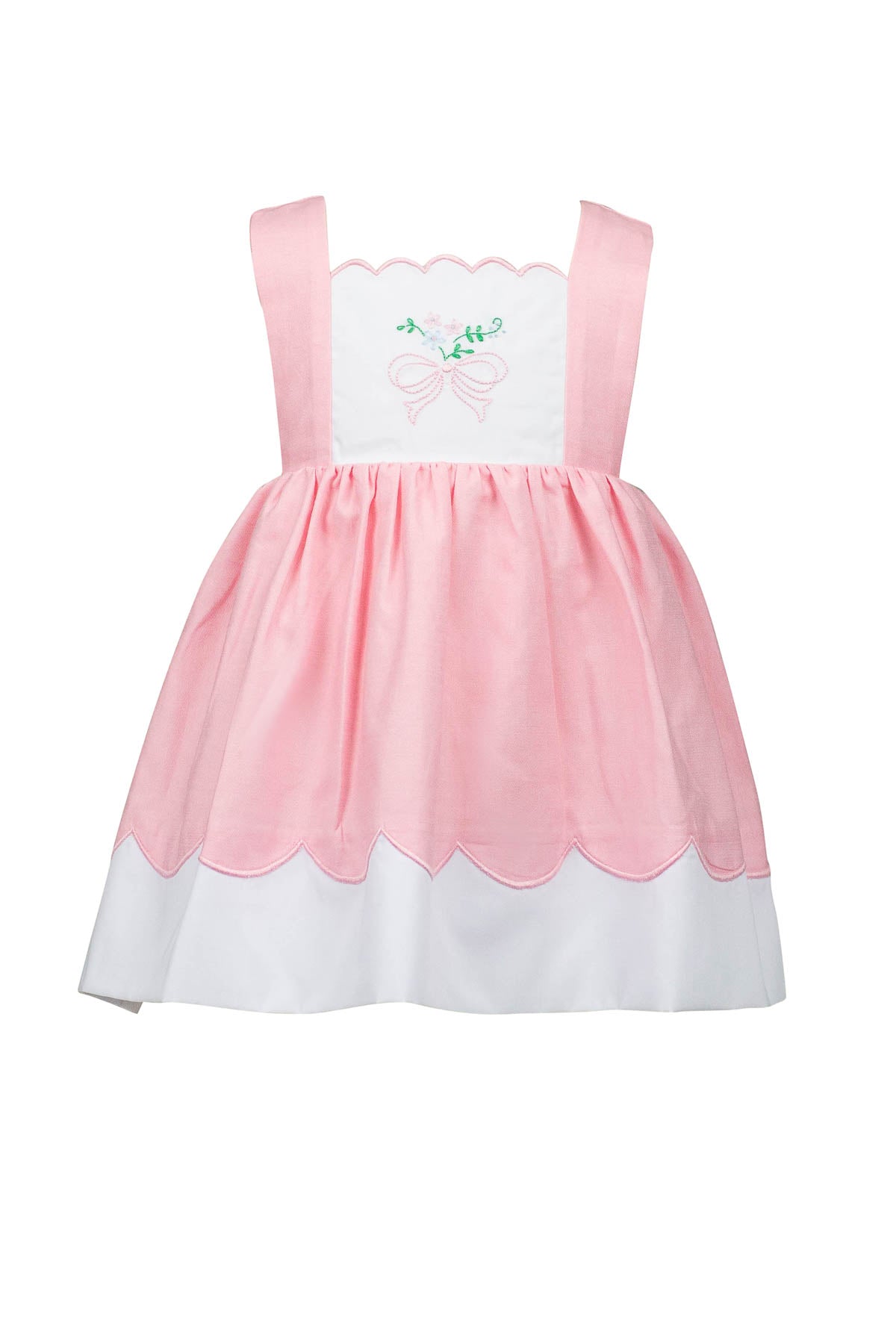 Paulette Pink Bow Pinafore by the Proper Peony
